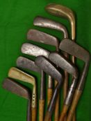 10x Assorted putters to include a Maxwell never rust flanged bottom wry neck^ 