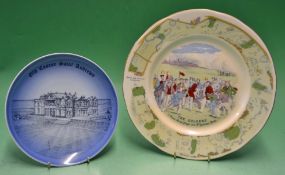 1978 Open Golf Championship St Andrews Commemorative Bone China Wall Plate - blue and white 