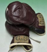 Floyd Patterson worn boxing gloves - pair of G&S Makers New York boxing gloves used and worn by