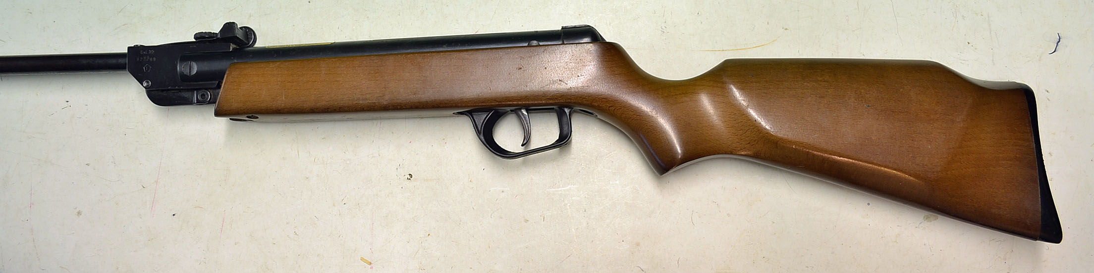ASI Sniper .22 air rifle with wooden stock model number 177749^ plastic recoil pad^ slight wear