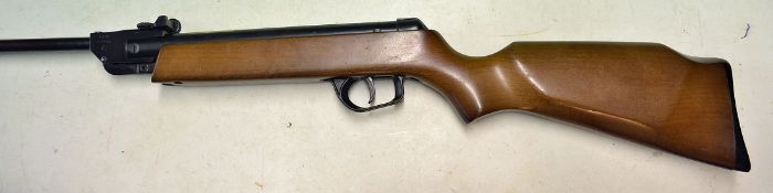 ASI Sniper .22 air rifle with wooden stock model number 177749^ plastic recoil pad^ slight wear