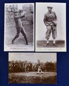 Prince of Wales/Open Champions Sandy Herd golfing post cards (3) - to incl 