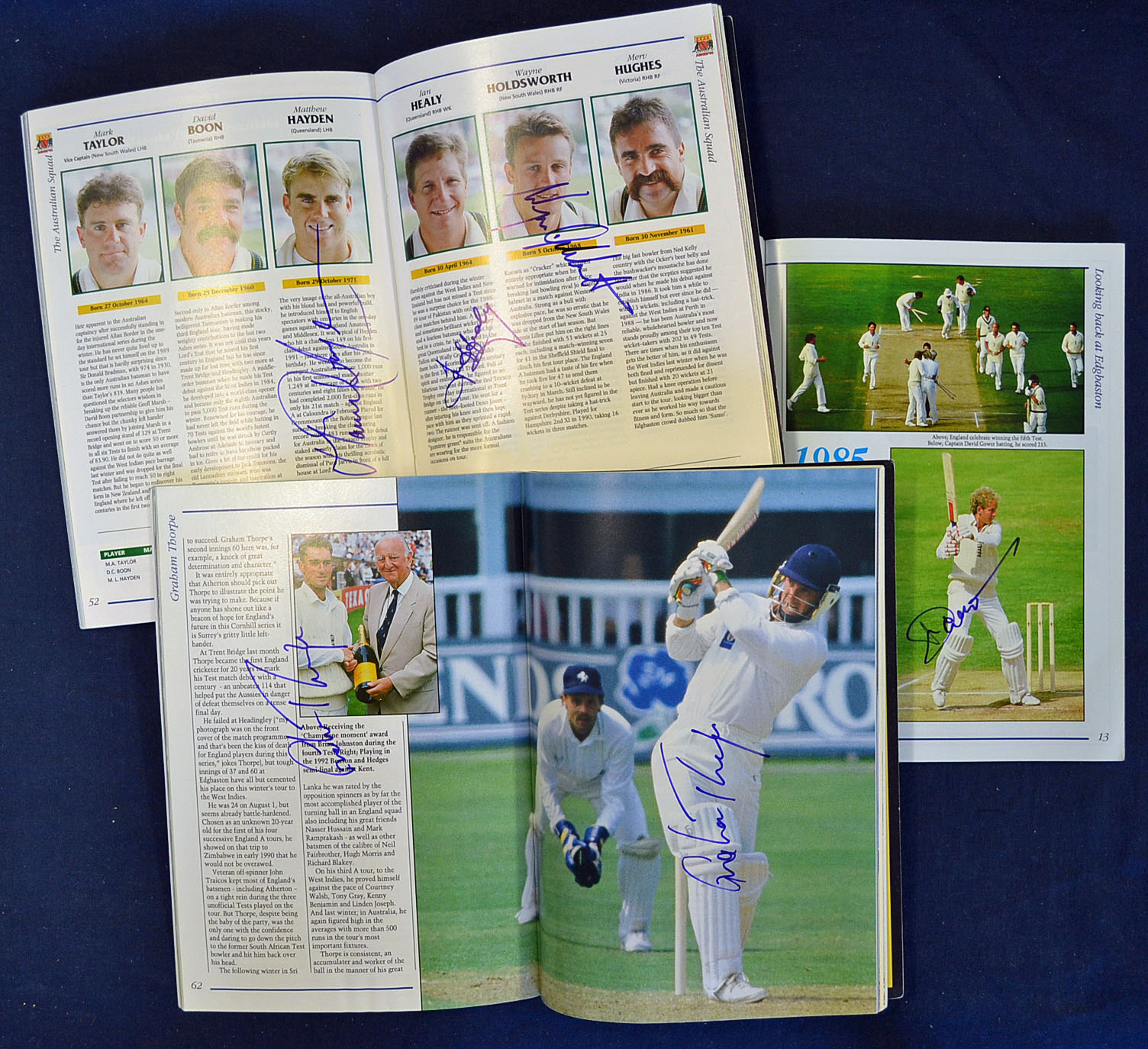 3x 1993 Ashes Test Match signed programmes profusely signed by both teams^ officials and others with