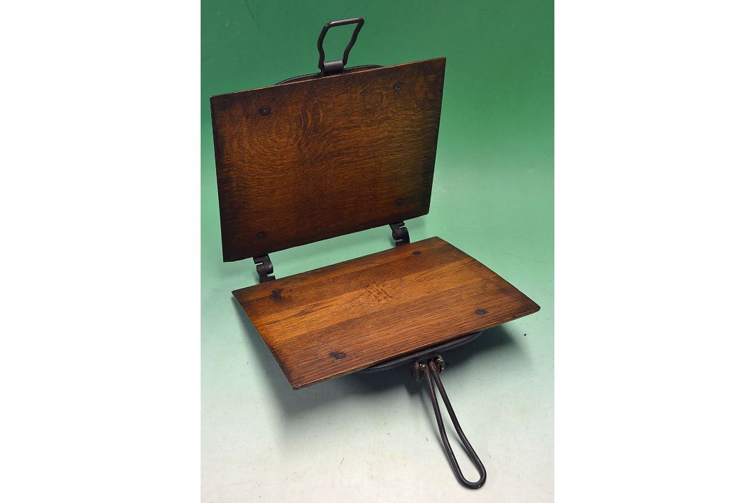 Interesting single folding wooden tennis racket press c1950s^ no makers mark to the wood^ having'
