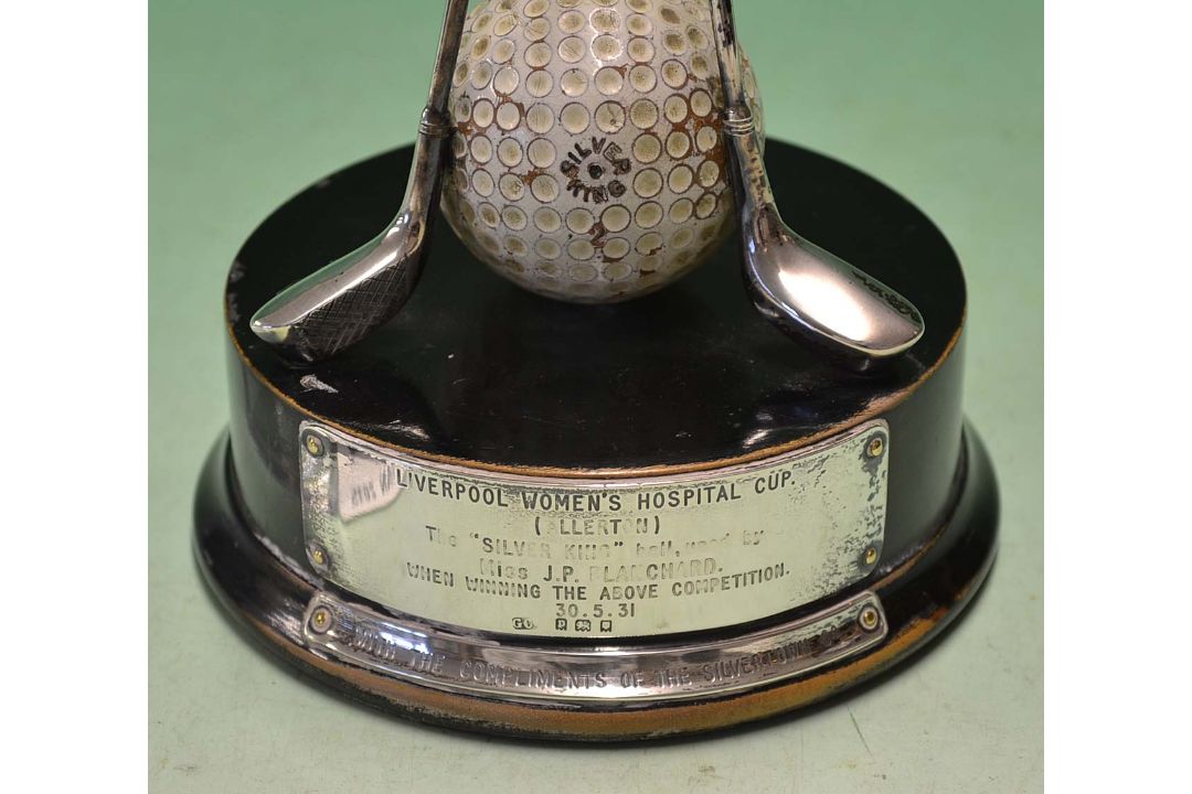 Silver King silver golf trophy c1931 - comprising 3 silver golf clubs and Silver King Golf Ball - Image 2 of 2
