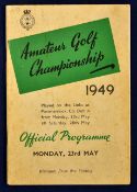 1949 Amateur Golf Championship programme - for the 1st round played on Monday 23rd May at