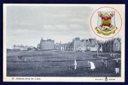 Early'St Andrews from the Golf Links' postcard - Reliable Series featuring Lady in long white