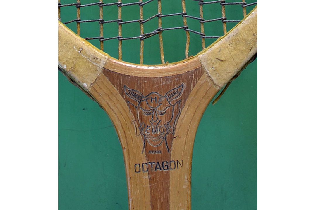 Nice Slazenger'The Demon' wooden tennis racket having an oval head^ with a regular handle^ a concave - Image 2 of 2