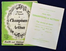 Rare 1948 Champions in Action signed programme with signatures to the front cover in ink by Joe
