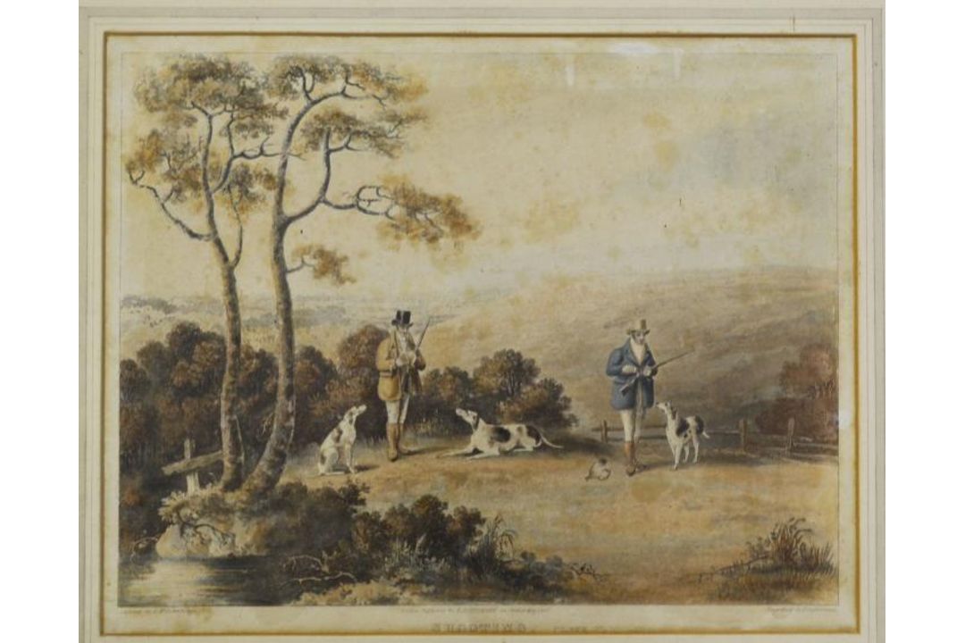 Early 19th c Shooting scene engravings - set of 4 coloured plates from the originals by D - Image 2 of 3
