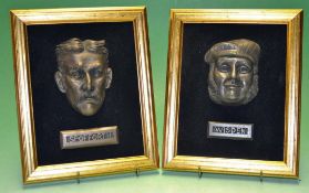 2x ltd ed cricket mask wall plaques - to incl F.R. Spofforth and John Wisden by Antique Replicas -
