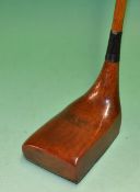Gassiat style large head light stained persimmon putter - stamped to the crown 