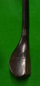 Rare and unusual A Patrick deep short narrow head scare neck brassie with wrap over brass sole