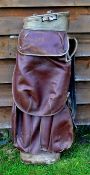Good Bryant Leather Tour golf club bag - c/w 2x full length side pockets^ ball pocket^ travel hood