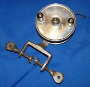 REEL: Rare Hardy The Natal Surf Reel with nickel plated gunwale twin screw clamp fitting, 4.5