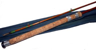 ROD: The Hardy Wanless 9/10lb 8' 2 piece Palakona spinning rod, No.E80675, green close whipped low