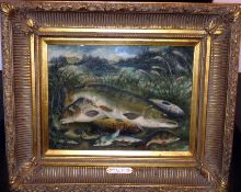 ORIGINAL OIL PAINTING: D. Green 95, oil on board 17