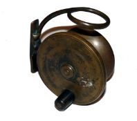 REEL: Early Malloch of Perth all brass side cast reel, 4