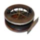 REEL: Fine Allcock's Coxon 6 spoke Aerial reel, 4.5" diameter, wood backed with ebonite drum, nickel - Image 1 of 2