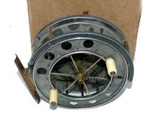 REEL: Fine early Allcock Aerial alloy trotting reel, 4.5
