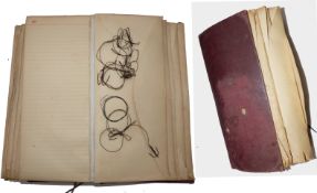 WALLET: Ex Graham Turner collection salesman sample hook wallet, red rexine covers, 11