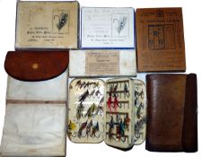 FLIES & WALLETS: (Qty) Hardy black japanned salmon fly box, 6