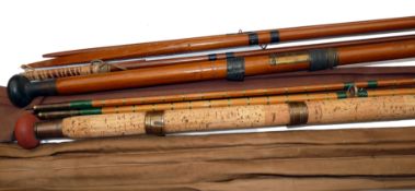 RODS: (2) Garnett of Dublin 12' 3 piece split cane salmon fly rod, with recent re varnish, close