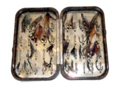FLY BOX: Hardy Neroda mottled brown deep salmon clip fly box, 6.25