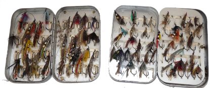 FLY BOXES: (2) Hardy Wheatley alloy salmon fly box 6