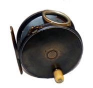 REEL: Hardy Perfect brass faced salmon fly reel, 4.5