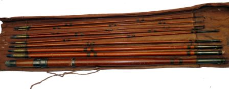 ROD: Fine early valise or travelling rod, 9 sections, each up to 26