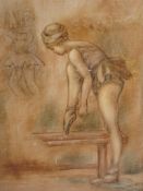 After Laura Knight Study of a ballet dancer. Mixed media. 11