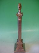 A Hinks Silver Plated Table Lamp of columnar Corinthian form. 21