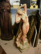 Garden Statuary A terracotta figure of a nude lady with shell. 43