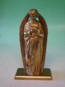 A Gilt Brass Figure of an Angel Raised on a chamfered base. 7 ½