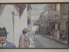 William S. Swincoat The Eastgate, Totnes, Devon. Signed initials. Watercolour on paper 7