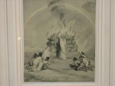 After Millais Biblical scene. Watercolour en-grisaille 6 ½