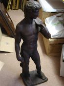 Garden Statuary A cast iron figure of David, after Michelangelo. 33