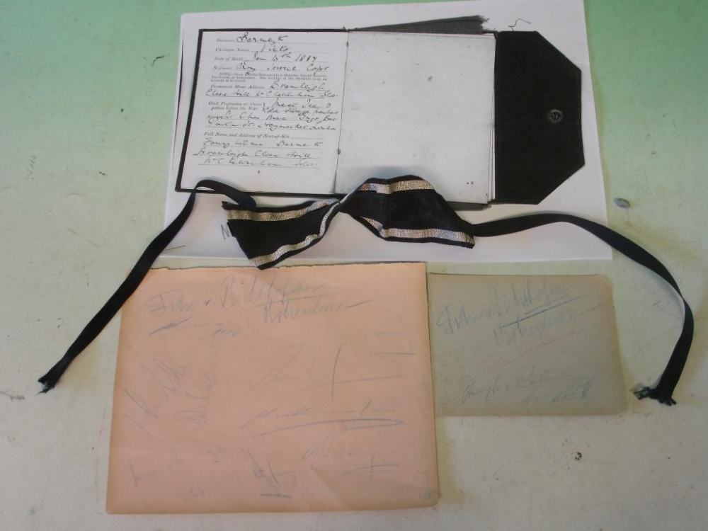 Manfred von Richthofen and "Flying Circus" Two autograph book pages signed by Richthofen and other