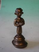 An Eastern Cast Brass Figure He with his hands together in prayer. 5