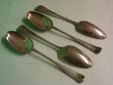 A Set of Four Silver Dessert Spoons London 1768-69. 8 ¼