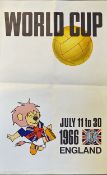 Original 1966 Football World Cup Finals poster printed by McCorquodale & Co Ltd, London, featuring