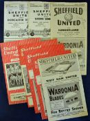 Collection of Sheffield United football programmes to include homes v 48/49 Sunderland, v Everton,