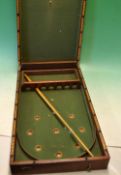 Interesting half size Bagatelle wooden table top game folding table complete with numbered gate