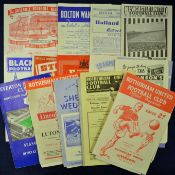 Selection of football programmes from 1950s including 54/55 Rotherham United v Liverpool, 56/57 Hull