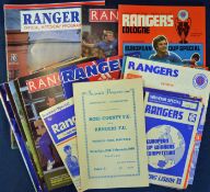 Selection of Rangers Big Match football programmes from 1970s to modern day mainly European