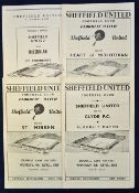 Sheffield United football programme selection 53/54 Clyde, 54/55 St. Mirren 55/56 Heart of
