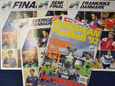 European 1992 Football Final programmes include Denmark v Germany (Final), Sweden v Germany (Semi-