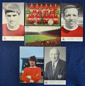 A small album of Manchester United 1960s postcard size photographs, official issues, featuring