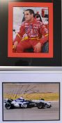 Signed Juan Pablo Montoya Formula One racing photographs in BMW Williams racing action shot and